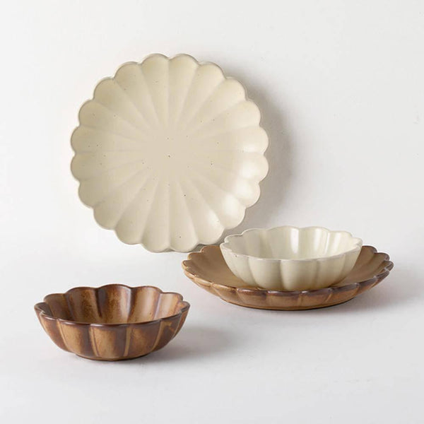 Handmade Floral Bowl And Plate - Eunaliving