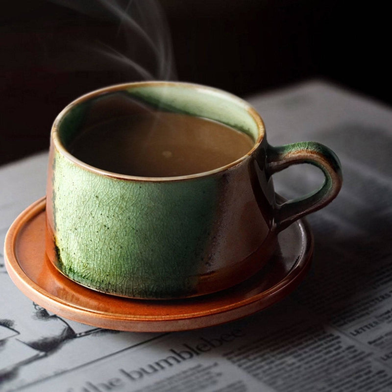 Handmade Imitation Wood-fired Coffee Cup Set - Eunaliving
