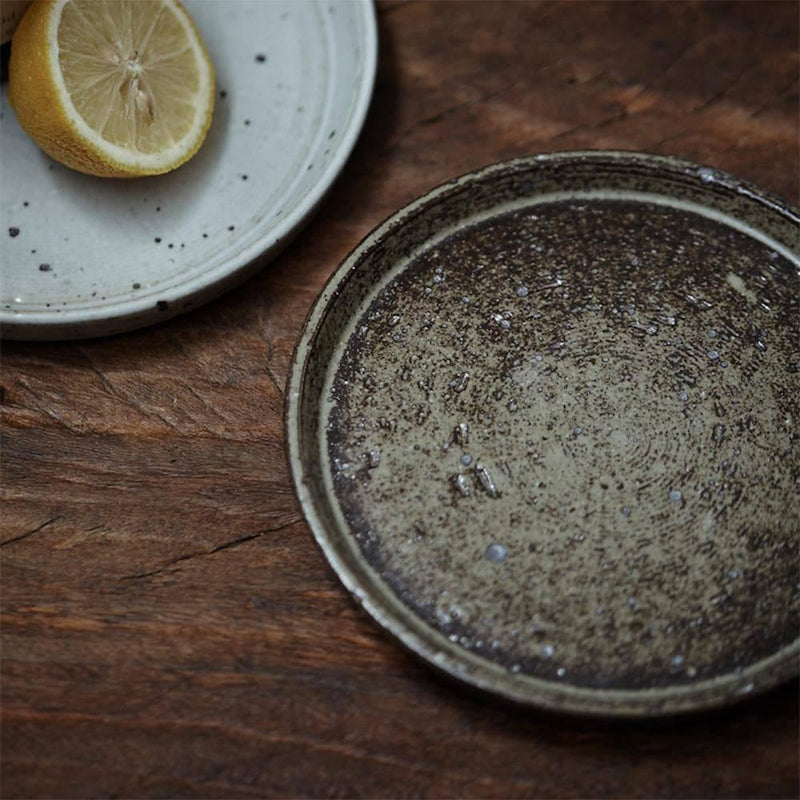 Handmade Japanese Vintage Rustic Pottery Plate - Eunaliving