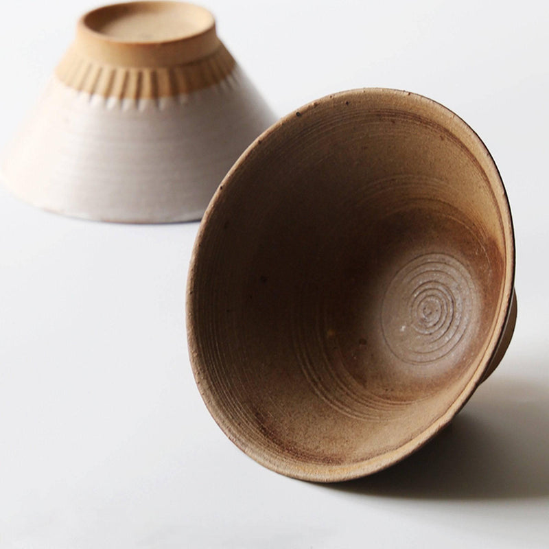 Handmade Rough Pottery Bucket Bowl - Eunaliving