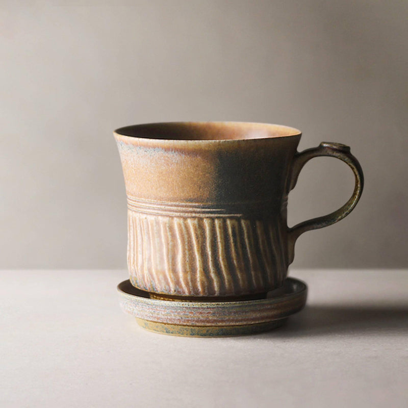 Handmade Vintage Kiln-formed Coffee Cup With Lid - Eunaliving
