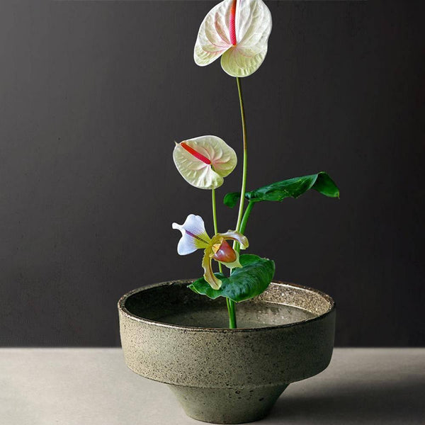 Handmade Vintage Rough Pottery Flower Vessel - Eunaliving