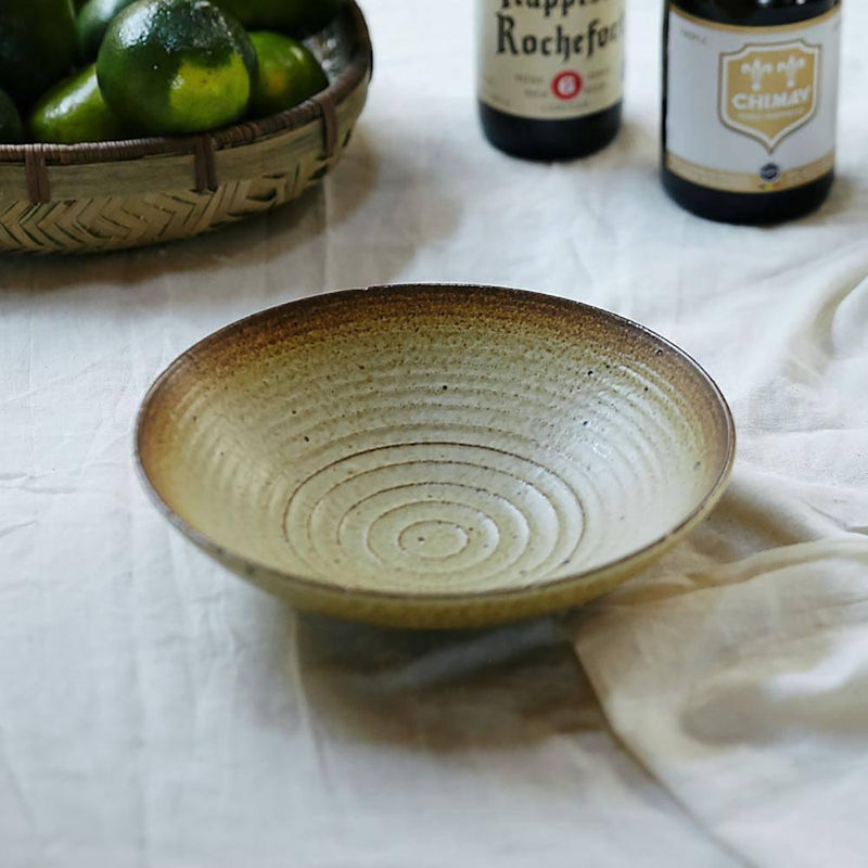 Handmade Vintage Rough Pottery Salad Bowl - Eunaliving