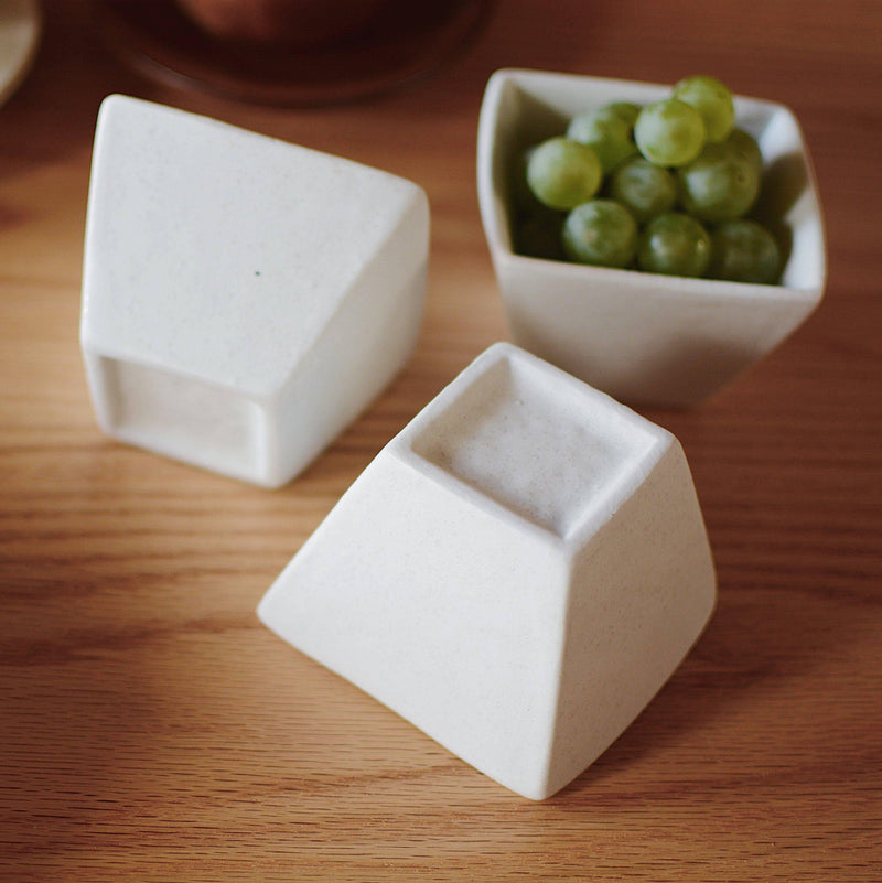 Handmade white square bowl - Eunaliving