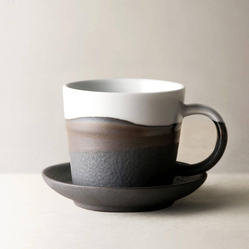 Japanese Ceramic Simple Coffee Cup And Saucer - Eunaliving