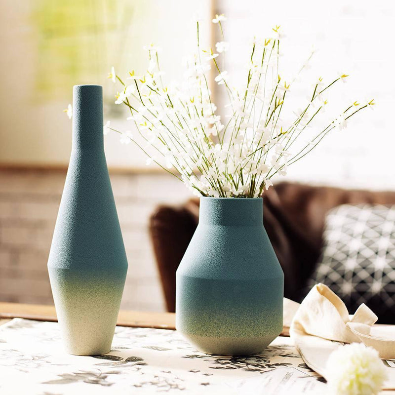 Japanese Gradient Geometric Porcelain Vase - Eunaliving