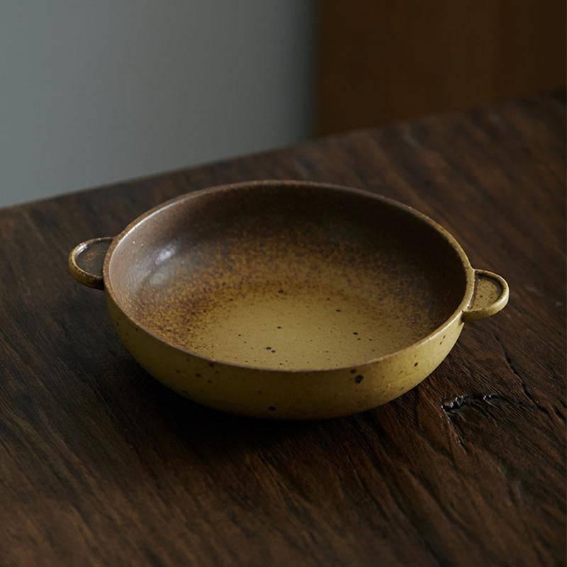 Japanese Handmade Coarse Earthenware Amphora Bowl - Eunaliving