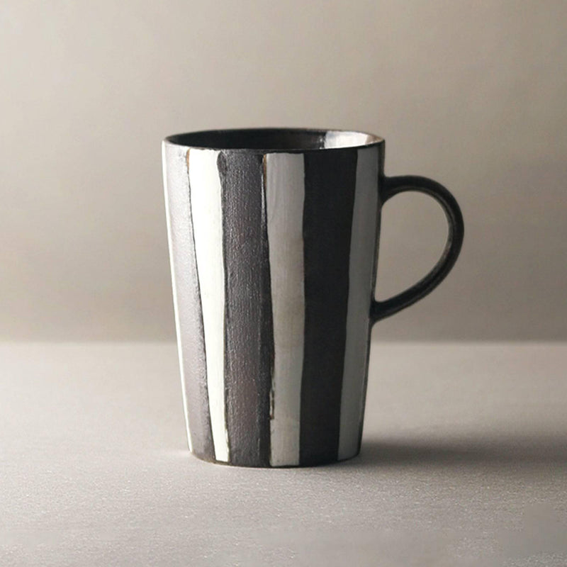 Japanese Handmade Vintage Striped Large Mug Set