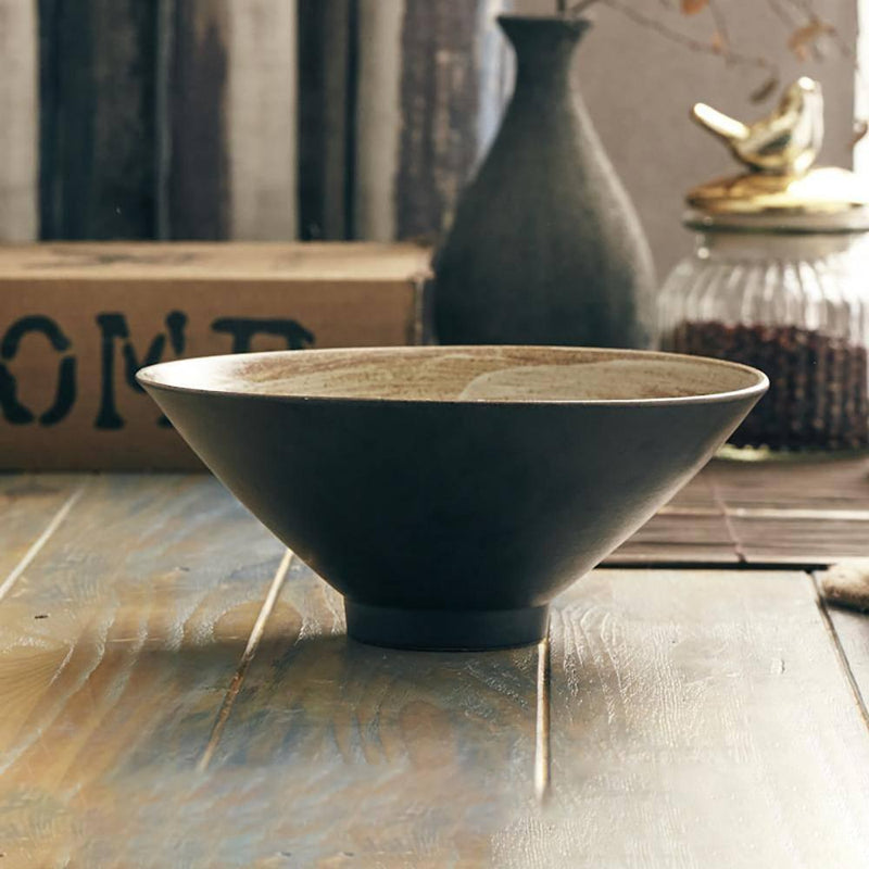 Japanese Rough Pottery Black Vintage Tableware - Eunaliving