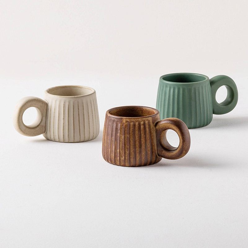 Japanese Style Ceramic Vertical Mug - Eunaliving
