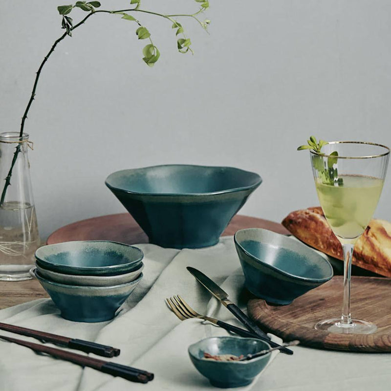Japanese Vintage Peacock Green Ceramic Tableware - Eunaliving