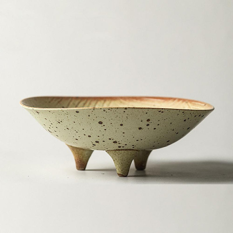 Japanese Vintage Ceramic Tall Plate - Eunaliving
