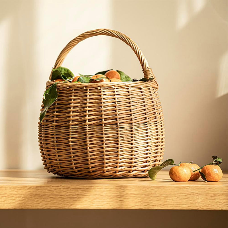 Handmade Wicker Storage Shopping Basket - Eunaliving