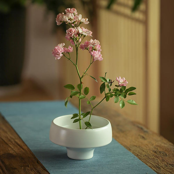 Handmade Vintage Porcelain Clay Flower Vessel - Eunaliving