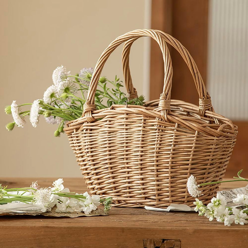 Handmade Wicker Flower Storage Basket - Eunaliving