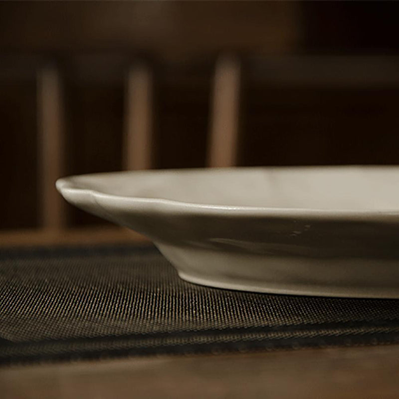 Japanese Style Grasswood Ash Petal Flat Plate - Eunaliving