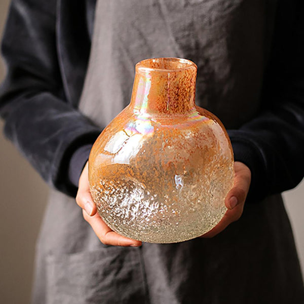 Hand-blown Concave Ball Glass Vase