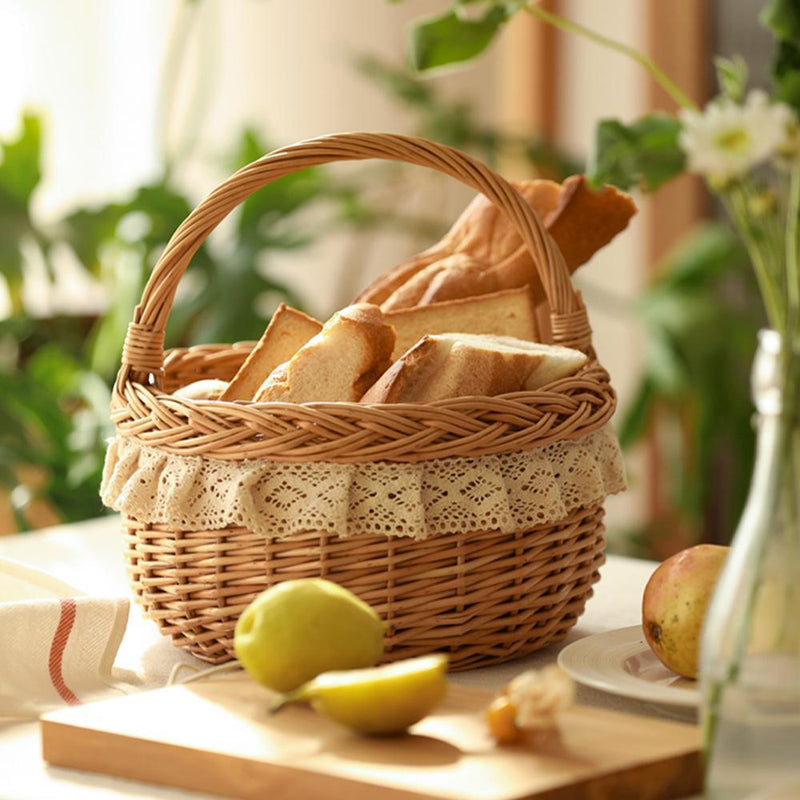Wicker Snack And Sundries Storage Basket - Eunaliving