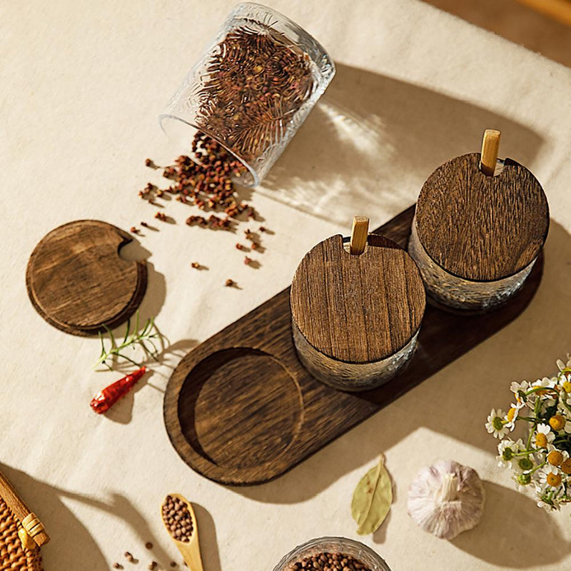 Vintage Embossed Spice Jar Set