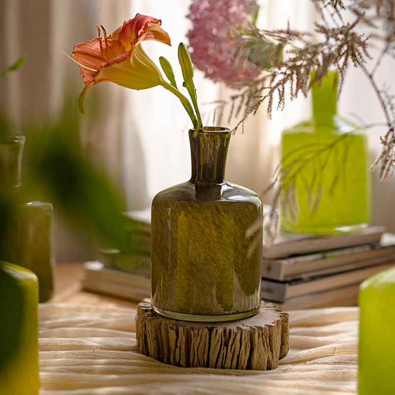 Handmade Art Small Mouth Glass Vase