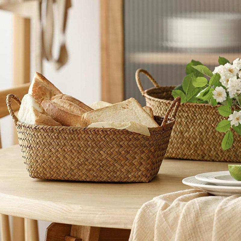 Scandinavian Seagrass Woven Mini Storage Baskets - Eunaliving