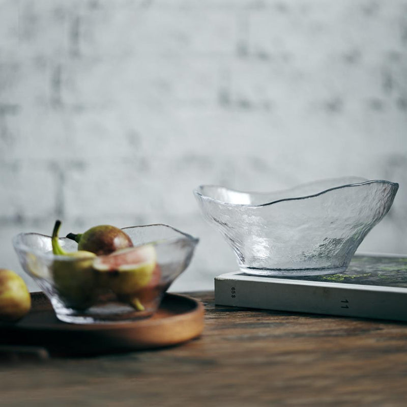 Irregular Glass Buffed Textured Salad Bowl - Eunaliving