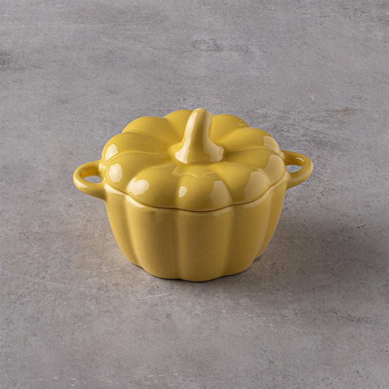 Ceramic Double Ear Pumpkin Stewpot Soup Bowl