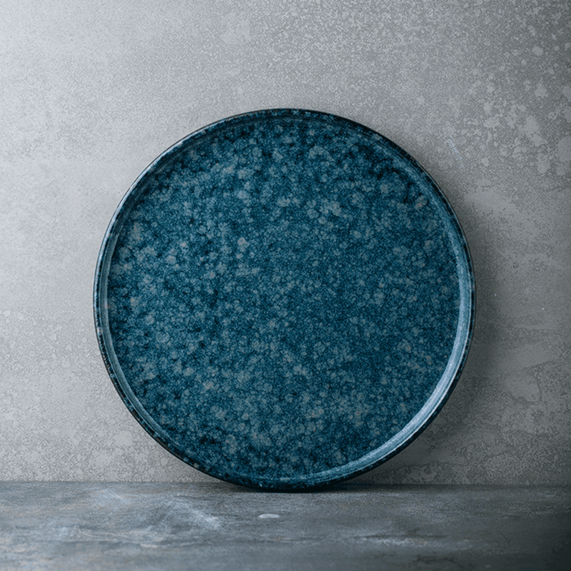 Kiln-Glazed Blue Plate - Eunaliving