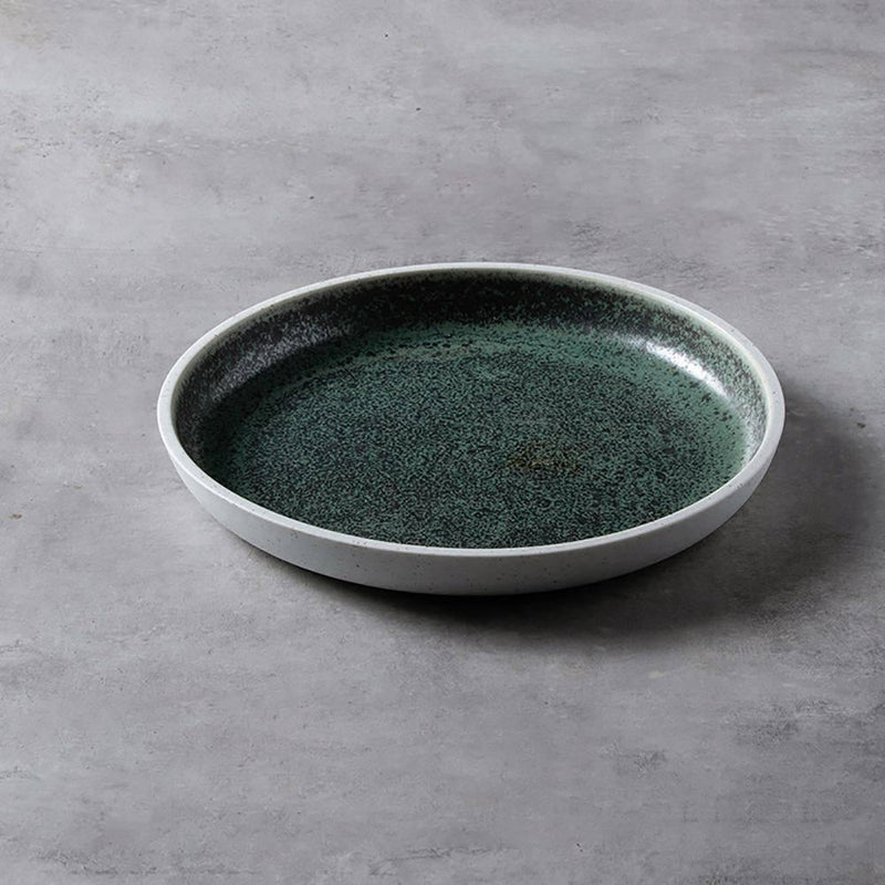 Kiln Salt Green Ceramic Plate - Eunaliving