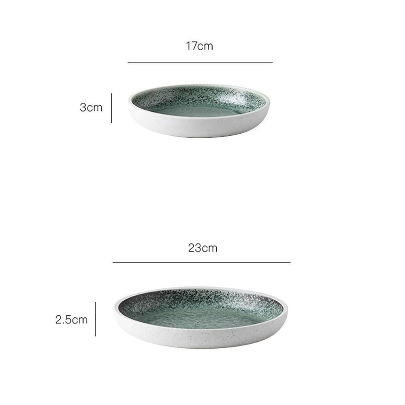 Kiln Salt Green Ceramic Plate - Eunaliving