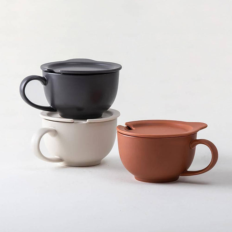 Mug With Lid Spoon Ceramic Simple Mug - Eunaliving
