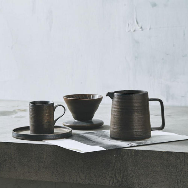 Vintage Ceramic Kiln Hand Brewed Coffee Set in Metallic - Eunaliving