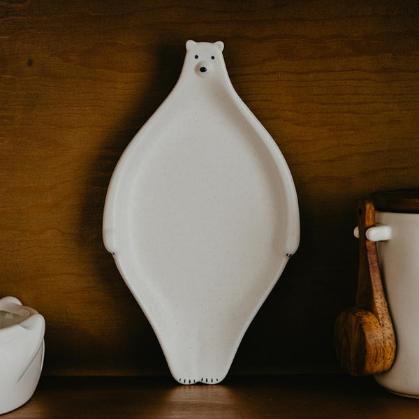 Vintage Cute Polar Bear Ceramic Plate - Eunaliving