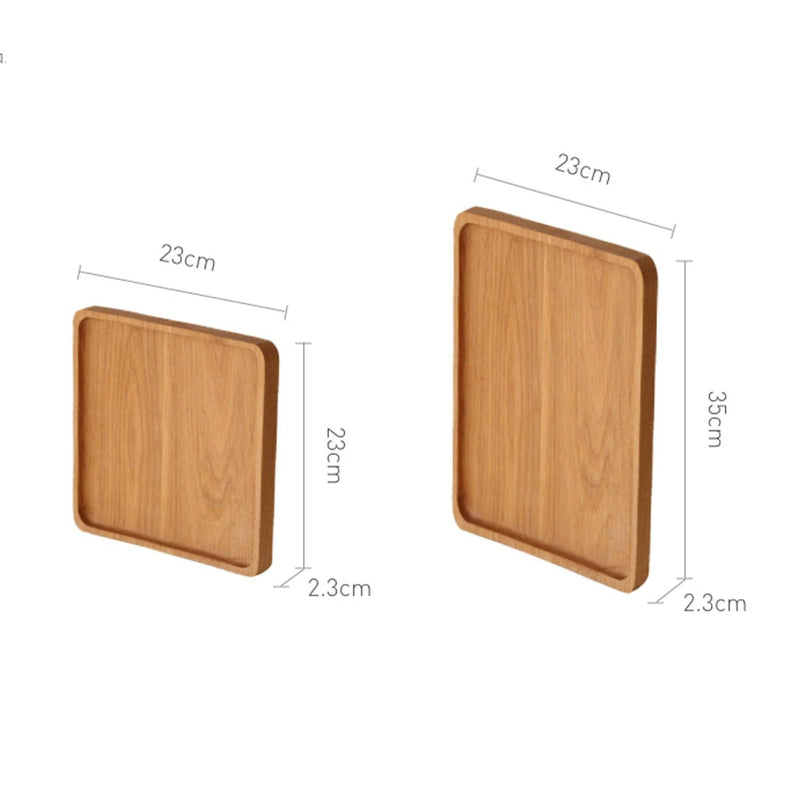 Rectangular Creative Solid Wooden Oak Tray - Eunaliving