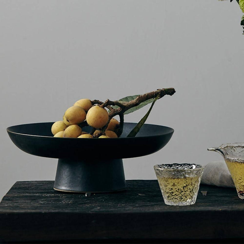 Rough Earthenware Distressed Tall Fruit Plate - Eunaliving