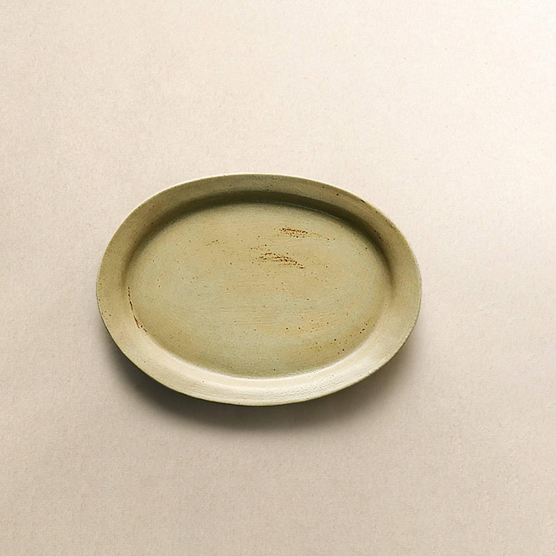 Rough Pottery Handmade Oval Plate - Eunaliving