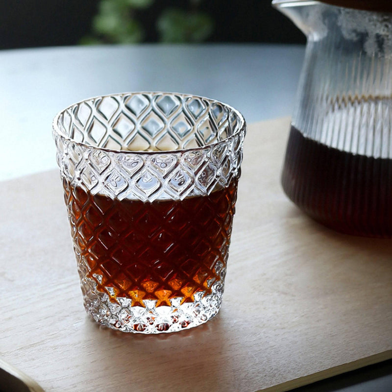 Simple Retro Embossed Glass Cup - Eunaliving