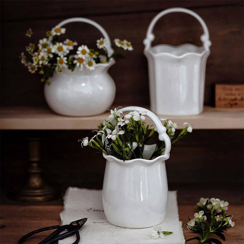 Simple Solid Colour Decorative Ceramic Vase - Eunaliving