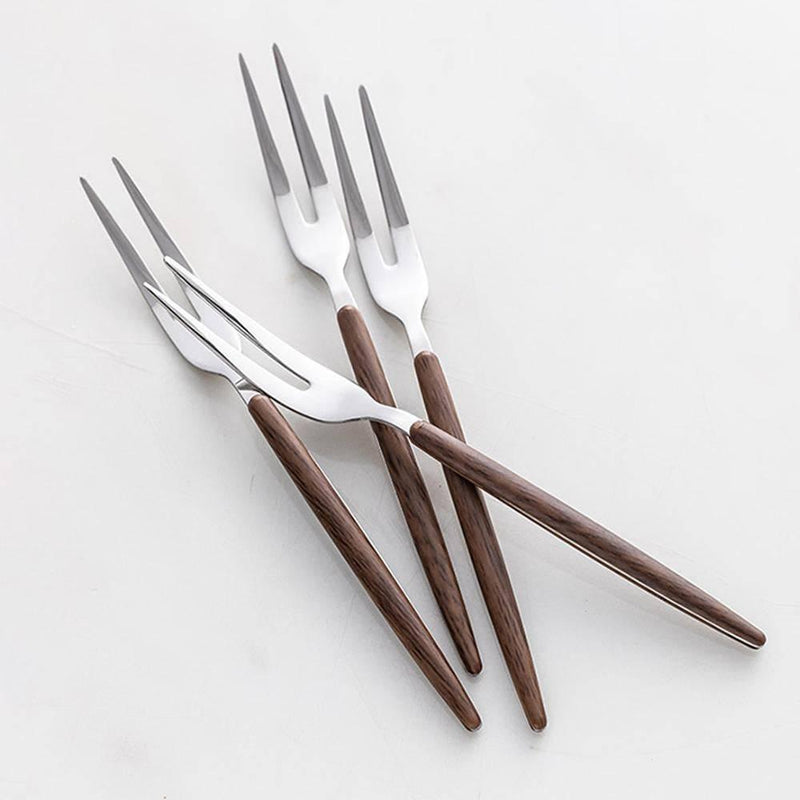 Stainless Steel Fork With Faux Wood Handle - Eunaliving