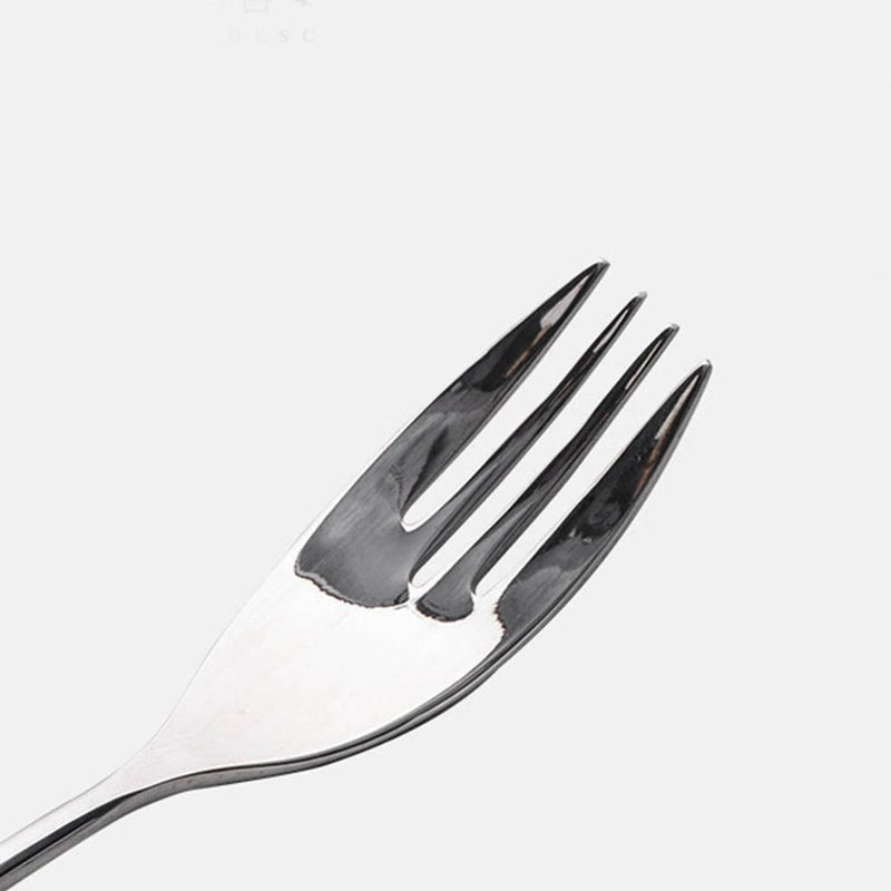 Stainless Steel Metal Silver Fine Handle Knife And Fork Set - Eunaliving