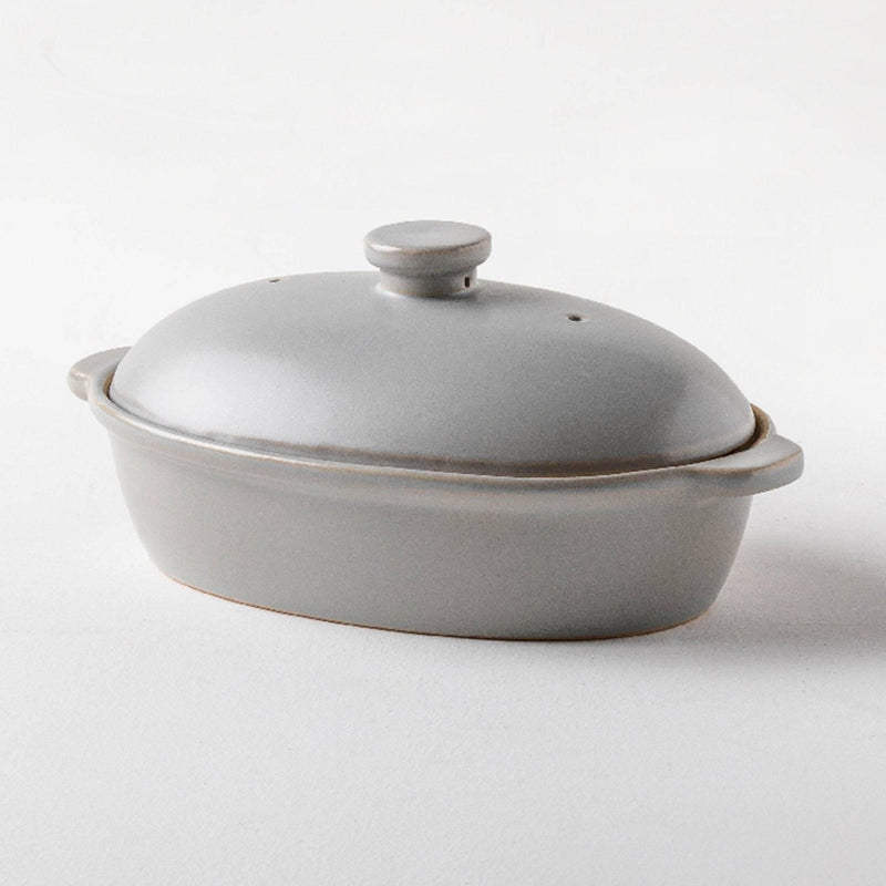 Star Grey Creative Binaural Baking Pan With Lid - Eunaliving