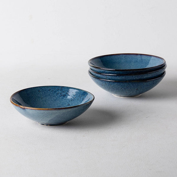 Starburst Blue Ceramic Soup Bowl - Eunaliving