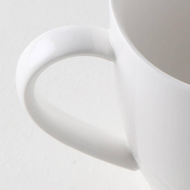 Stone Pattern Pure White Ceramic Coffee Mug - Eunaliving