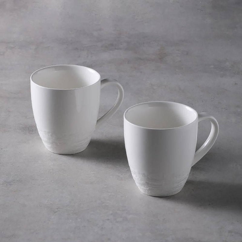 Stone Pattern Pure White Ceramic Coffee Mug - Eunaliving