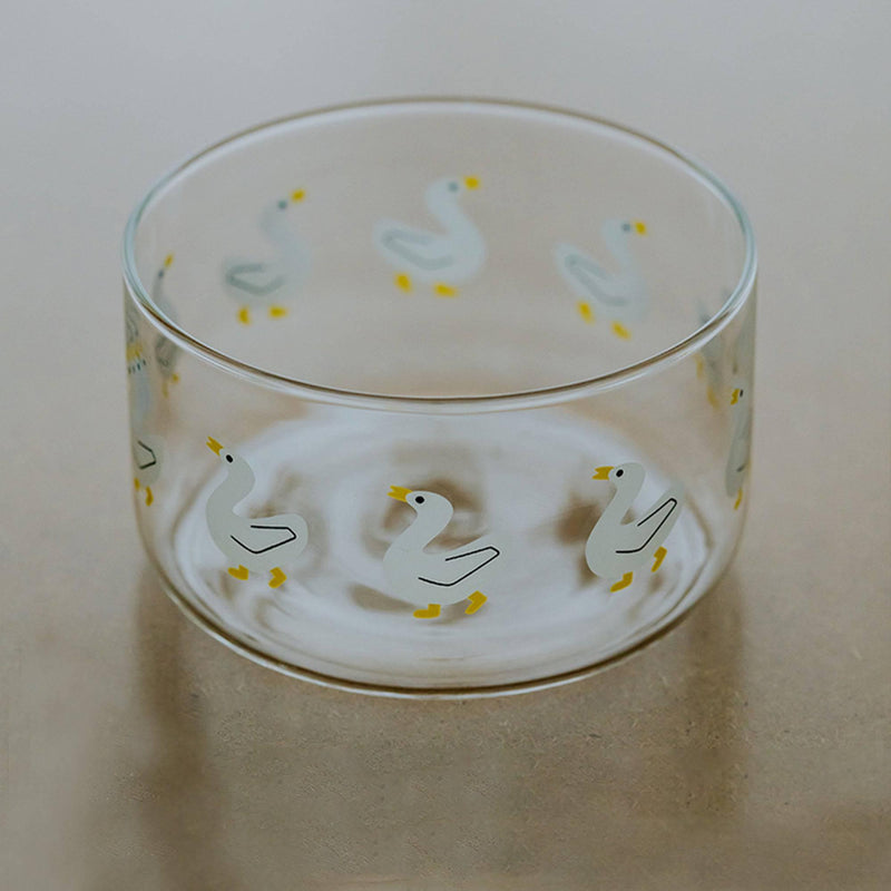 Super Cute Duckling Printed Glass Bowl - Eunaliving