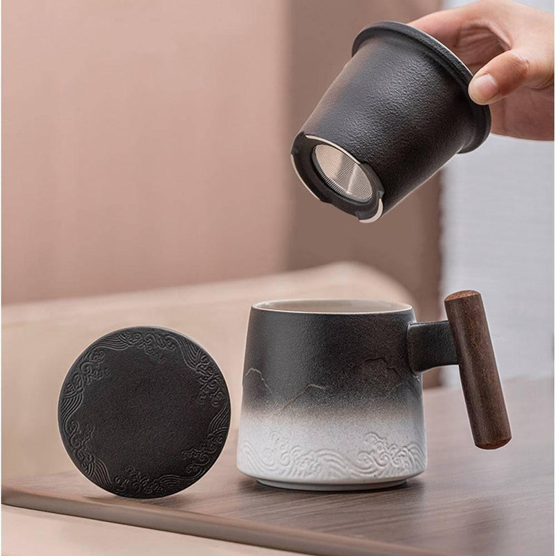The Atlas Coffee & Tea Mug (Strainer & Lid Included) - Eunaliving