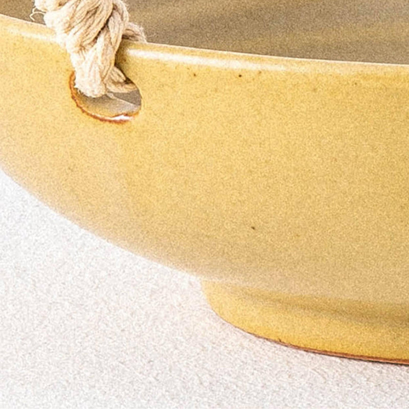 Threaded Yellow Thread Hemp Rope Amphora Plate - Eunaliving