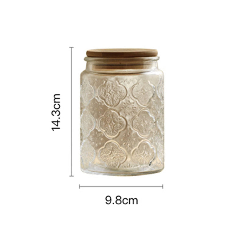 Vintage Begonia Sealed Glass Storage Jar - Eunaliving