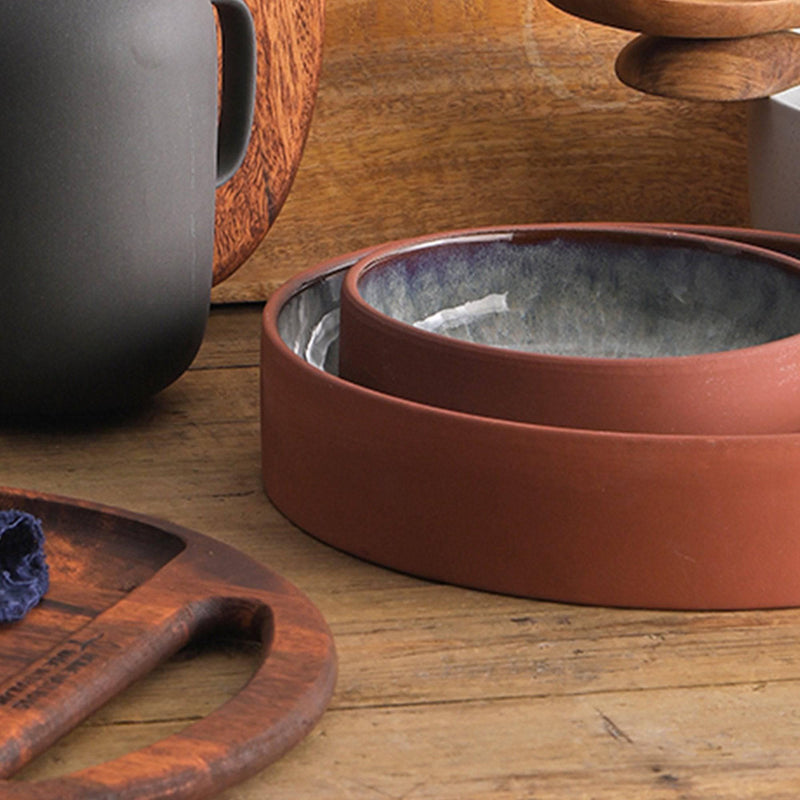 Vintage Ceramic Tile Red Bowl - Eunaliving