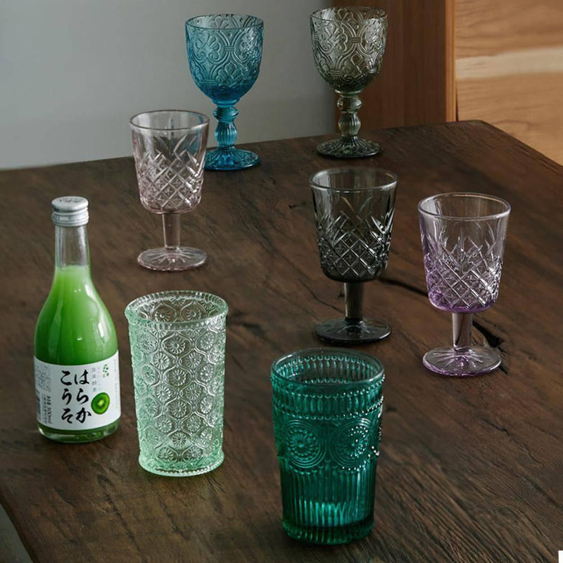 Vintage Glass Carved Cup - Eunaliving